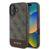 Guess iPhone 16 -Backcover hoesje 4G PU bottom stripe - Bruin-1-Cityhoesje.nl