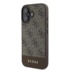Guess iPhone 16 -Backcover hoesje 4G PU bottom stripe - Bruin-2-Cityhoesje.nl