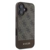 Guess iPhone 16 -Backcover hoesje 4G PU bottom stripe - Bruin-4-Cityhoesje.nl