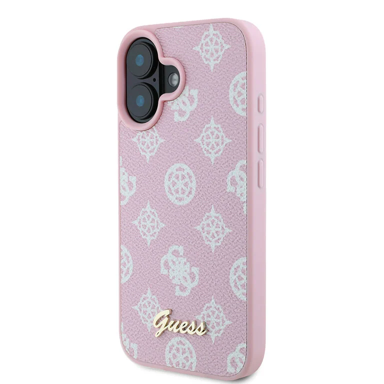 Guess iPhone 16 Backcover hoesje Magsafe PU peony - Roze-2-Cityhoesje.nl