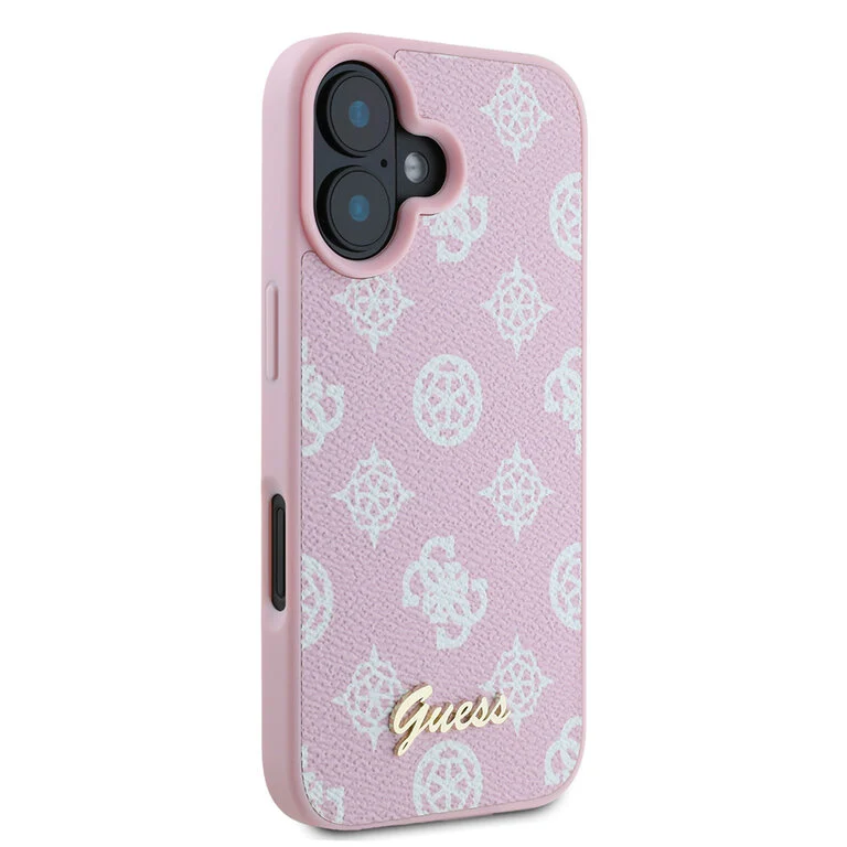 Guess iPhone 16 Backcover hoesje Magsafe PU peony - Roze-4-Cityhoesje.nl