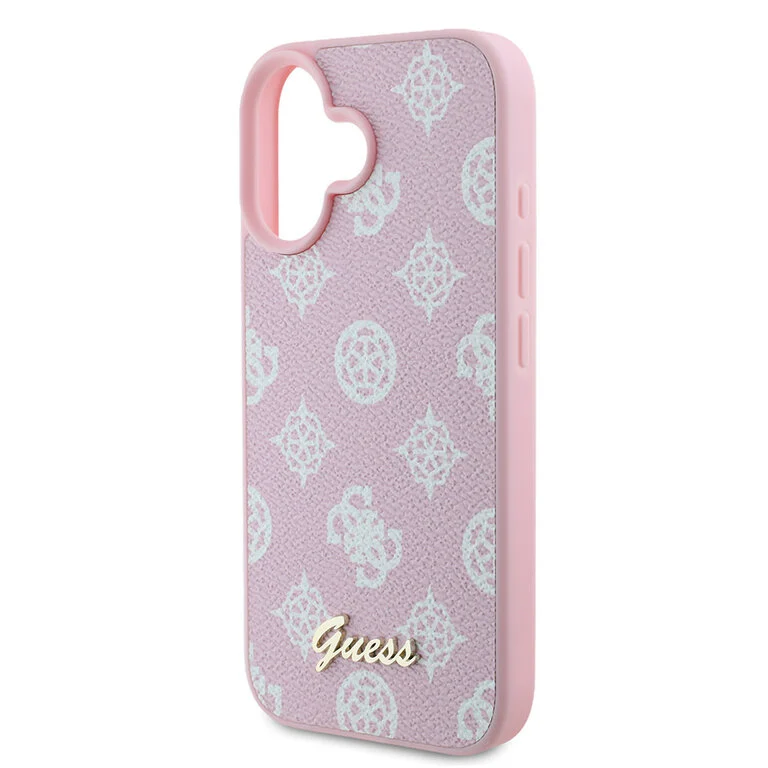 Guess iPhone 16 Backcover hoesje Magsafe PU peony - Roze-6-Cityhoesje.nl