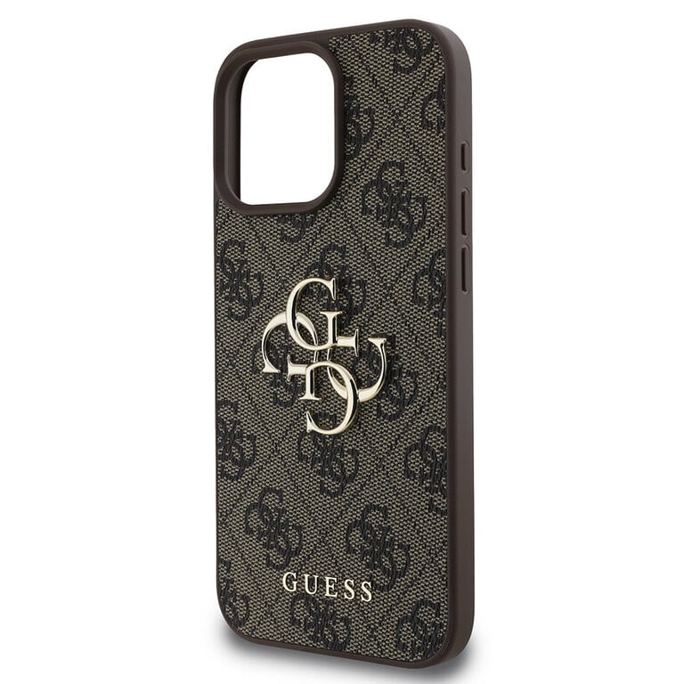 Guess iPhone 16 Pro-Backcover hoesje 4G PU big Logo - Bruin-6-Cityhoesje.nl