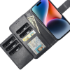 Iphone 16-Multiple Pockets Magnetic 2 in 1 Wallet -Zwart-4-Cityhoesje.nl