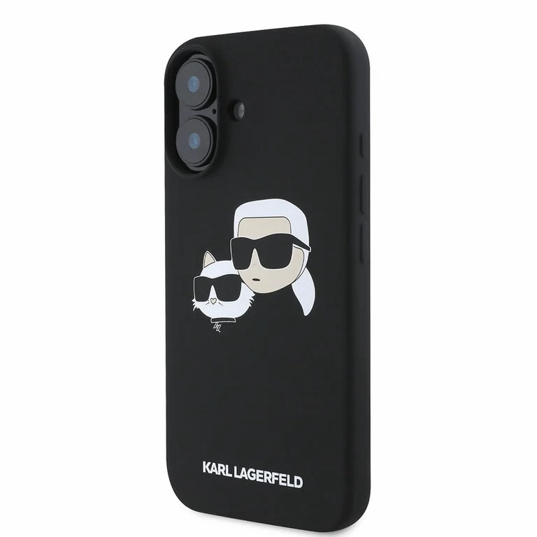 Karl Lagerfeld iPhone 16- Backcover hoesje Magsafe SIL double - Zwart-2-Cityhoesje.nl