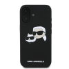 Karl Lagerfeld iPhone 16- Backcover hoesje Magsafe SIL double - Zwart-3-Cityhoesje.nl
