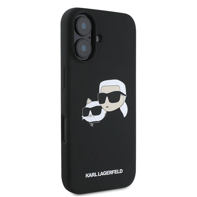 Karl Lagerfeld iPhone 16- Backcover hoesje Magsafe SIL double - Zwart-4-Cityhoesje.nl