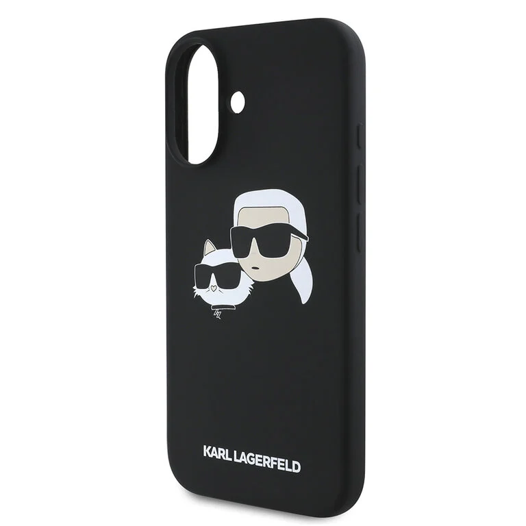 Karl Lagerfeld iPhone 16- Backcover hoesje Magsafe SIL double - Zwart-6-Cityhoesje.nl