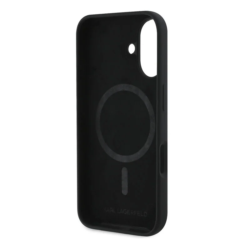 Karl Lagerfeld iPhone 16- Backcover hoesje Magsafe SIL double - Zwart-7-Cityhoesje.nl