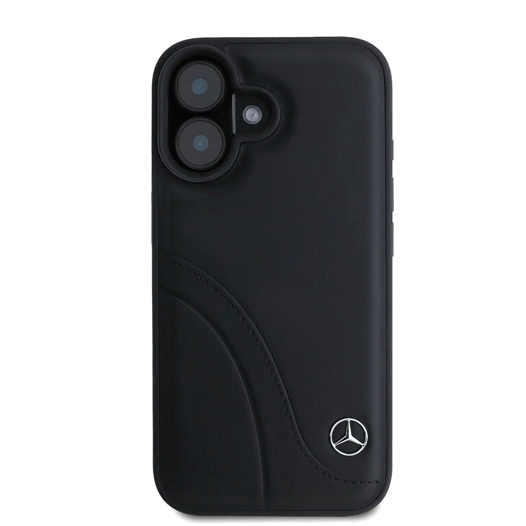 Mercedes Benz - Backcover iPhone 16 - Curved stiches - Zwart - Afbeelding 3