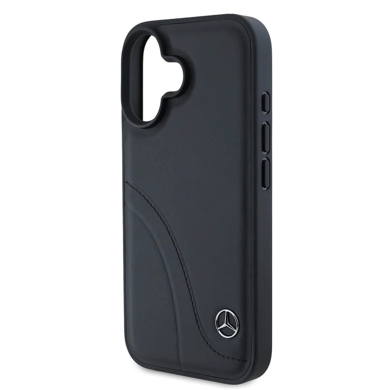 Mercedes Benz - Backcover iPhone 16 - Curved stiches - Zwart - Afbeelding 6