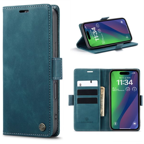 Solidenz Urban - Bookcase iPhone 16 Pro - Blauw