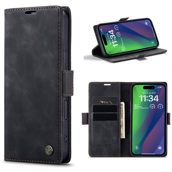 Solidenz Urban - Bookcase iPhone 16 Pro - Zwart