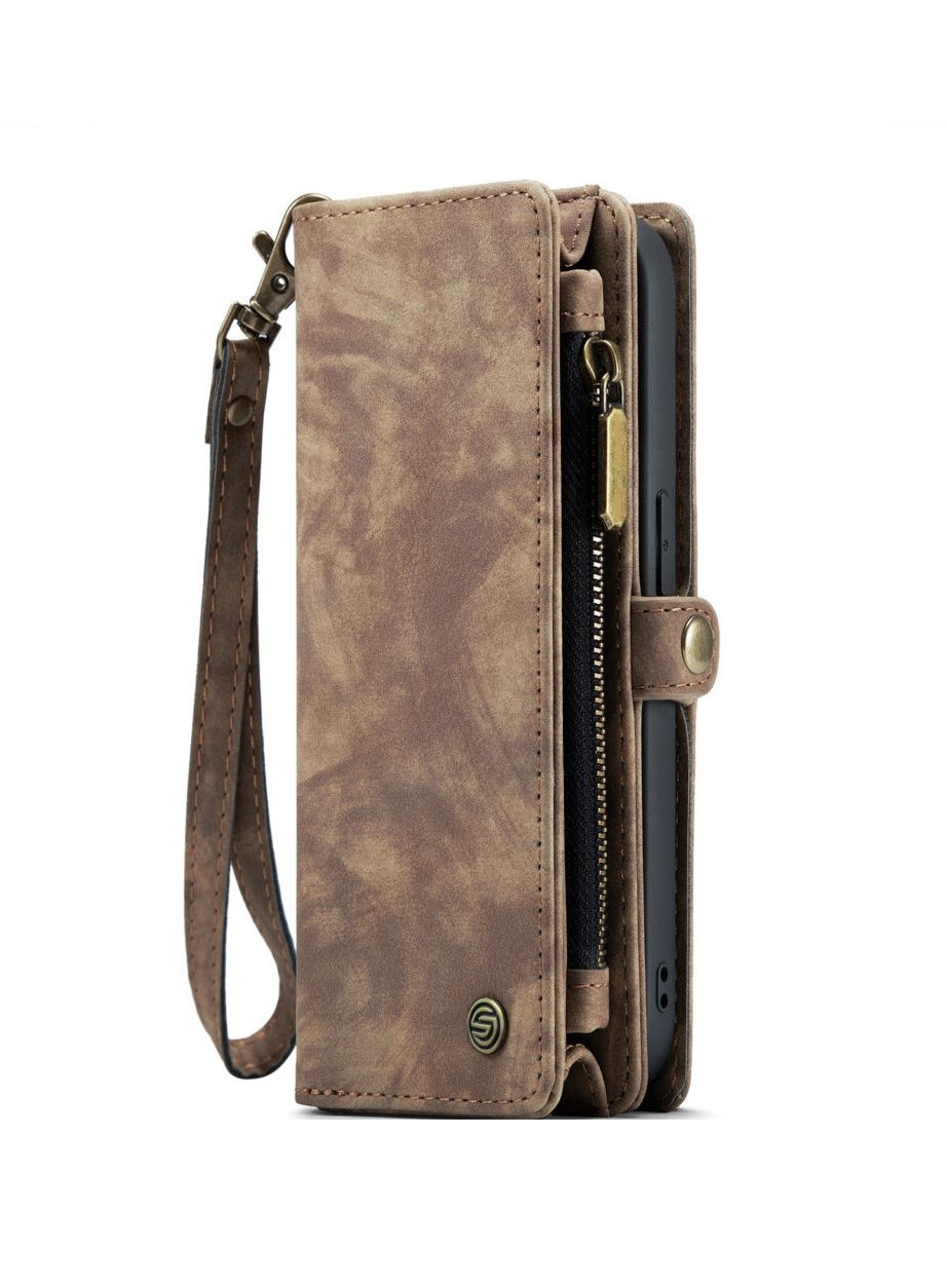 Solidenz Wallet Bookcase – iPhone 16 Pro Max – 2 in 1 – Bruin - Afbeelding 7