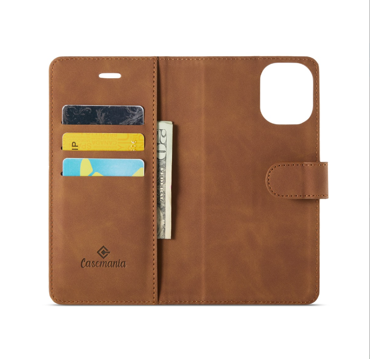 Casemania – Bookcase iPhone 16 Plus – 2 in 1 - Bruin - Afbeelding 5
