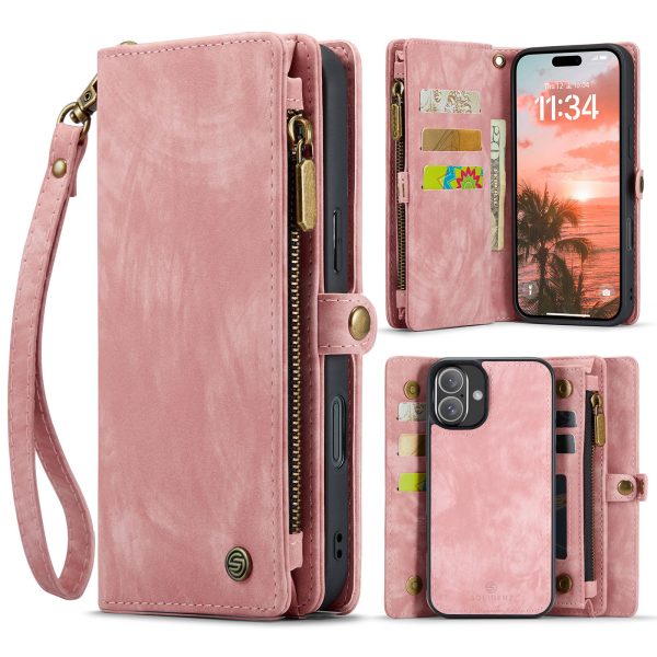 Solidenz - Bookcase iPhone 16 Plus - 2 in 1 – Wallet Roze