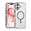 TUNIQ – Backcover iPhone 16 Plus – Afneembaar Nek koord -TPU- PC – Grijs-Transparant - Thumbnail Image 1