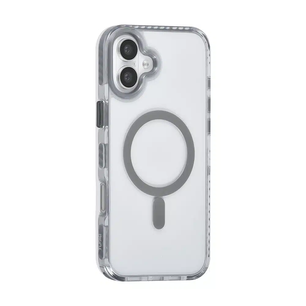 TUNIQ – Backcover iPhone 16 Plus – Afneembaar Nek koord -TPU- PC – Grijs-Transparant - Afbeelding 2