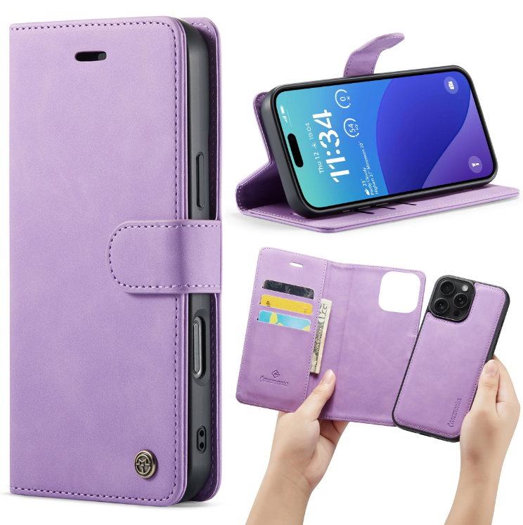 Casemania – Bookcase iPhone 16 – 2 in 1 - Paars - Afbeelding 1
