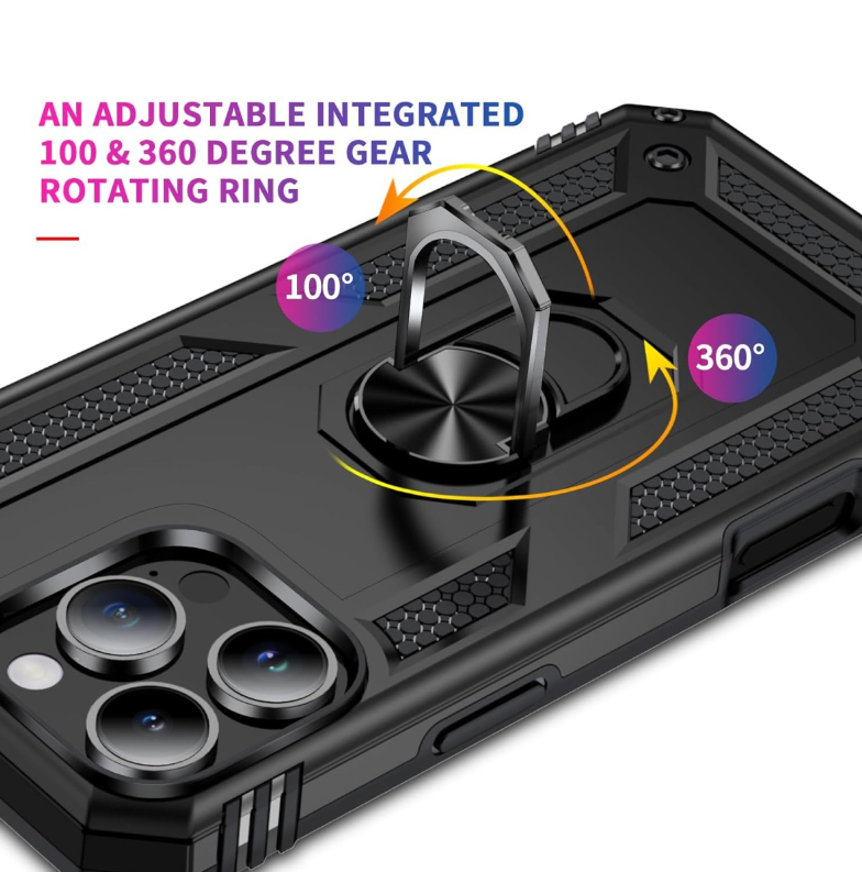iPhone 16 Pro-Kickstand Ring Armor-Zwart-3-Cityhoesje.nl