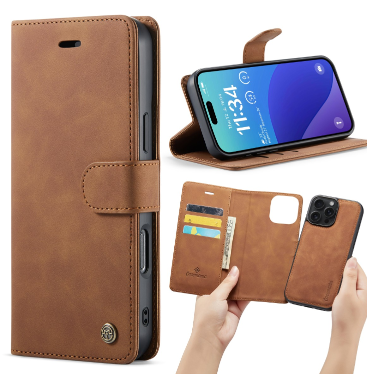 iPhone 16 Pro Max-Casemania 2-in-1 Magnetic Case-Bruin-1-Cityhoesje.nl