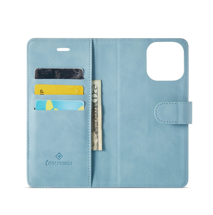 Casemania – Bookcase iPhone 16 Plus – 2 in 1 - Lightblauw - Afbeelding 3