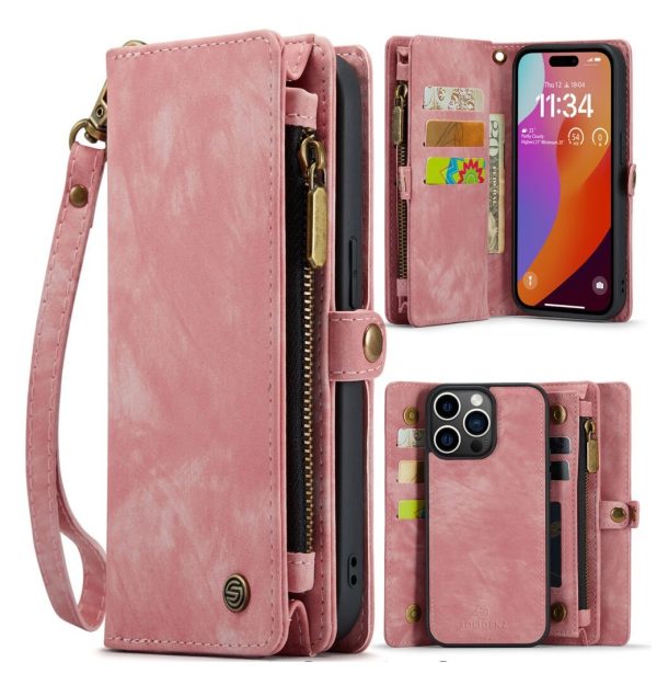 Solidenz - Wallet Bookcase – iPhone 16 Pro Max – 2 in 1 – Roze