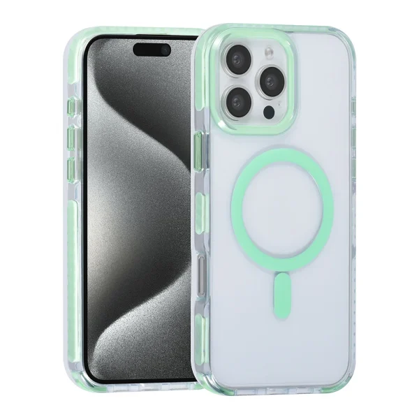 TUNIQ - Backcover iPhone 16 Pro Max - Nek koord - Groen-Transparant