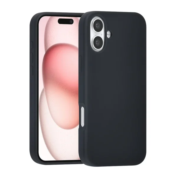TUNIQ - Backcover iPhone 16 Plus - Premium Liquid silicone - Zwart