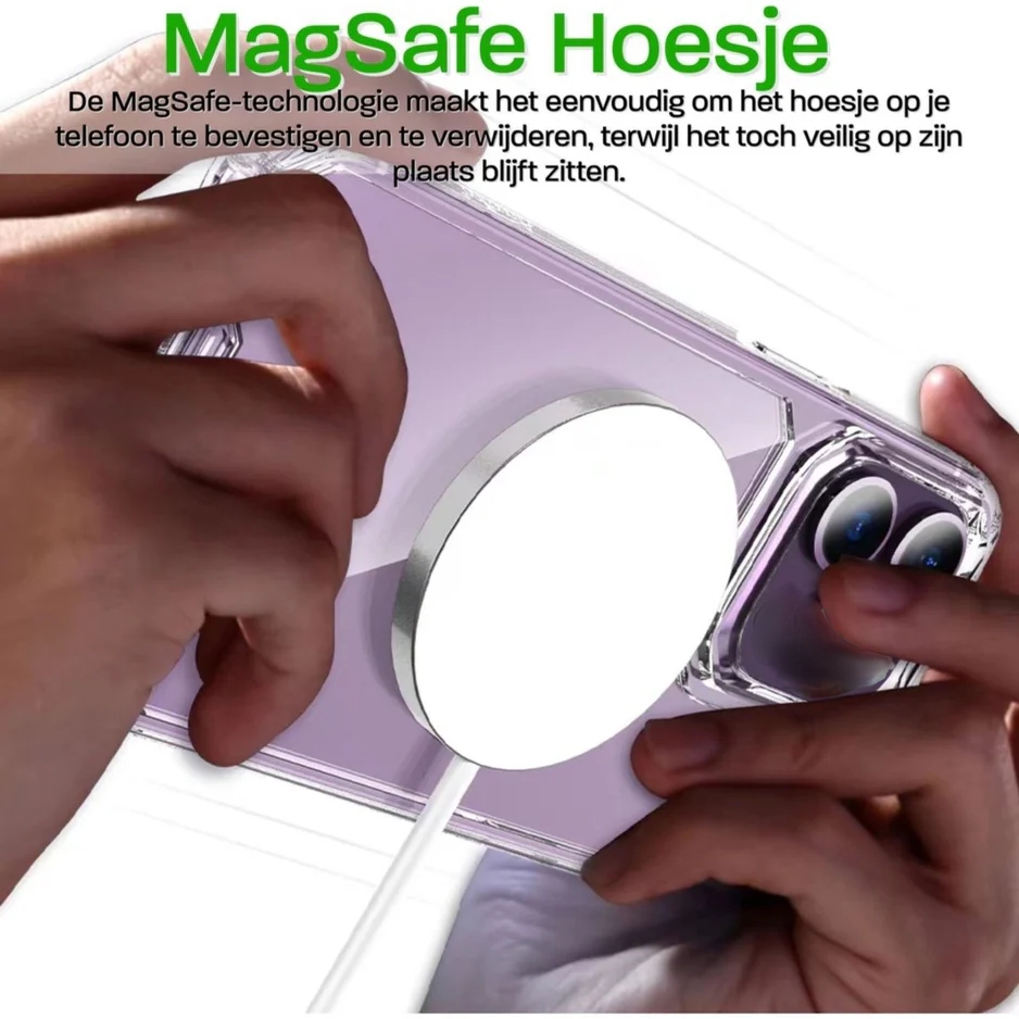 Cityhoesje - Backcover iPhone 16 - Anti Shock - Magsafe - Transparant - Afbeelding 4