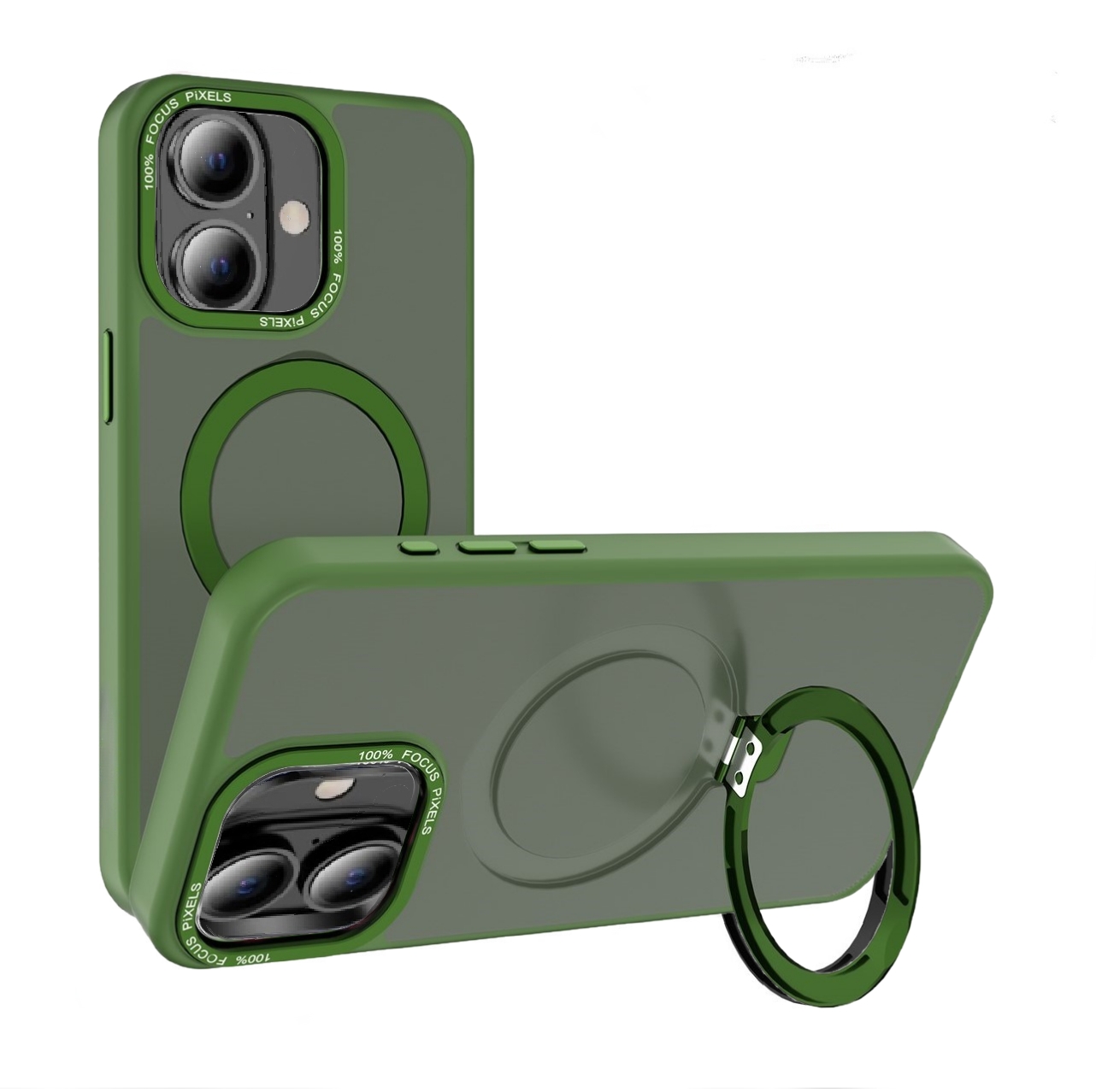 iphone 16-Cityhoesje-back-case-geschikt-voor-magsafe-with-stand-Groen-Cityhoesje.nl
