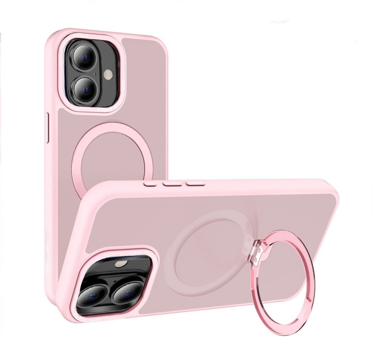 Cityhoesje - Backcover iPhone 16 - Magsafe - kickstand - Roze - Afbeelding 1