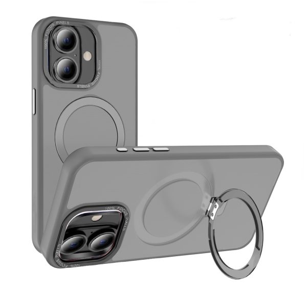 Cityhoesje - Ring BackCover iPhone 16 Plus - Wireless Charging - Grijs