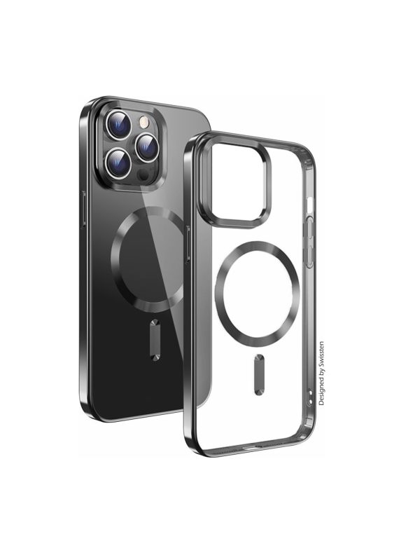Swissten - Backcover iPhone 16 Pro Max - Metallic Magstick - Magsafe -Transparant