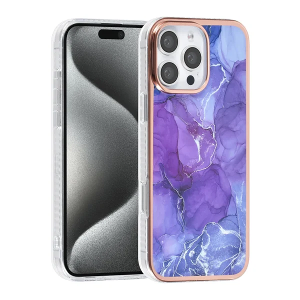 TUNIQ - Backcover iPhone 16 Pro - Silicone - Marmer Paars