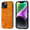 iPhone 15-Abeel Backcase Litchi Texture Anti-Dust PU Leather Coated TPU - Oranje-1-Cityhoesje.nl