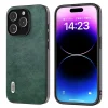 iPhone 15 Pro-Abeel Backcase Litchi Texture Anti-Dust PU Leather Coated TPU -Groen-1-Cityhoesje.nl