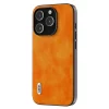iPhone 15 Pro-Abeel Backcase Litchi Texture Anti-Dust PU Leather Coated TPU -Oranje-2-Cityhoesje.nl