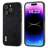 iPhone 15 Pro-Abeel Backcase Litchi Texture Anti-Dust PU Leather Coated TPU - Zwart-1-Cityhoesje.nl