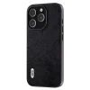 iPhone 15 Pro-Abeel Backcase Litchi Texture Anti-Dust PU Leather Coated TPU - Zwart-2-Cityhoesje.nl