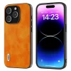 iPhone 15 Pro Max-Abeel Backcase Litchi Texture Anti-Dust PU Leather Coated TPU -Oranje-1-Cityhoesje.nl