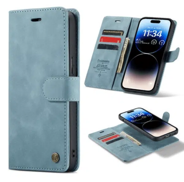 Casemania – iPhone 15 – 2 in 1 – Bookcase incl. Pasjeshouder-Light Blauw