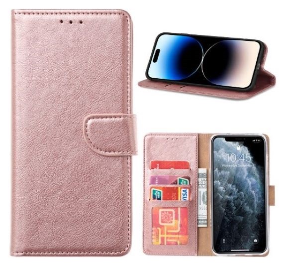 Cityhoesje - Bookcase iPhone 16 – Magneetsluiting – Roségoud - Afbeelding 1