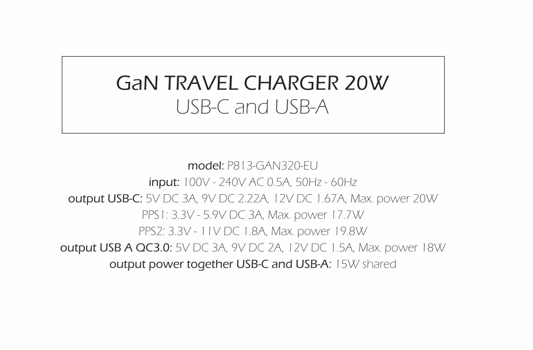 Swissten - 20W UBS - C & USB-A Travel Charger - Zwart - Afbeelding 3