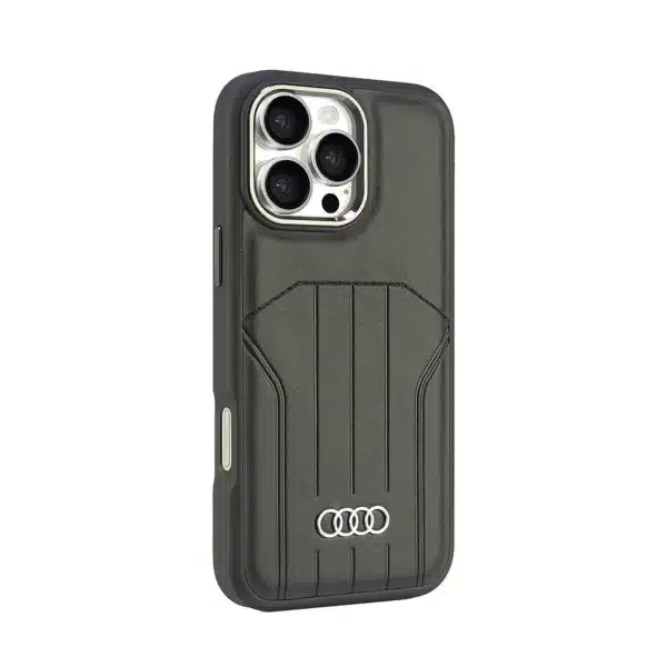 Audi - Backcover iPhone 16 Pro - Synthetic leer - Magsafe - Zwart