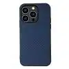 Cityhoesje-iPhone 15 Pro Max Backcover-Carbon Fiber Texture PU Leather Coated TPU Case - Blauw-1-Cityhoesje.nl