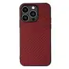 Cityhoesje-iPhone 15 Pro Max Backcover-Carbon Fiber Texture PU Leather Coated TPU Case -Rood-1-Cityhoesje.nl