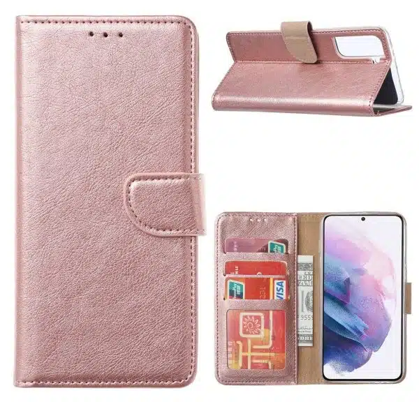 Cityhoesje – Bookcase – Geschikt voor – Samsung A16 – Roségoud