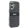 DKNY iPhone 16 Backcover hoesje PCTPU Repeat Pattern Tonal Stripe Magsafe - Zwart-3-Cityhoesje.nl
