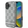 DKNY iPhone 16 Backcover hoesje PU Leather Checkered Pattern and Stripe - Beige-1-Cityhoesje.nl